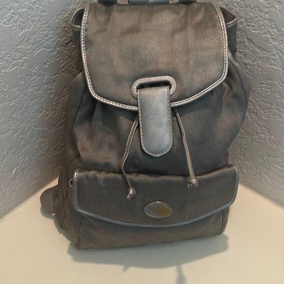 Vintage Bottega Veneta Drawstring Flap Backpack Gray Travel Slouchy Casual 90s main image 9